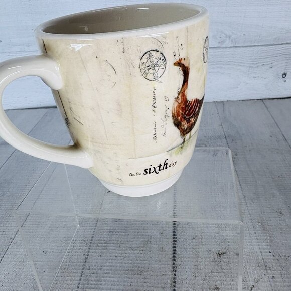 2010 Williams Sonoma 12 DAYS OF CHRISTMAS Multimotif Black Numbers 5/6 Cup Mug - Picture 4 of 16